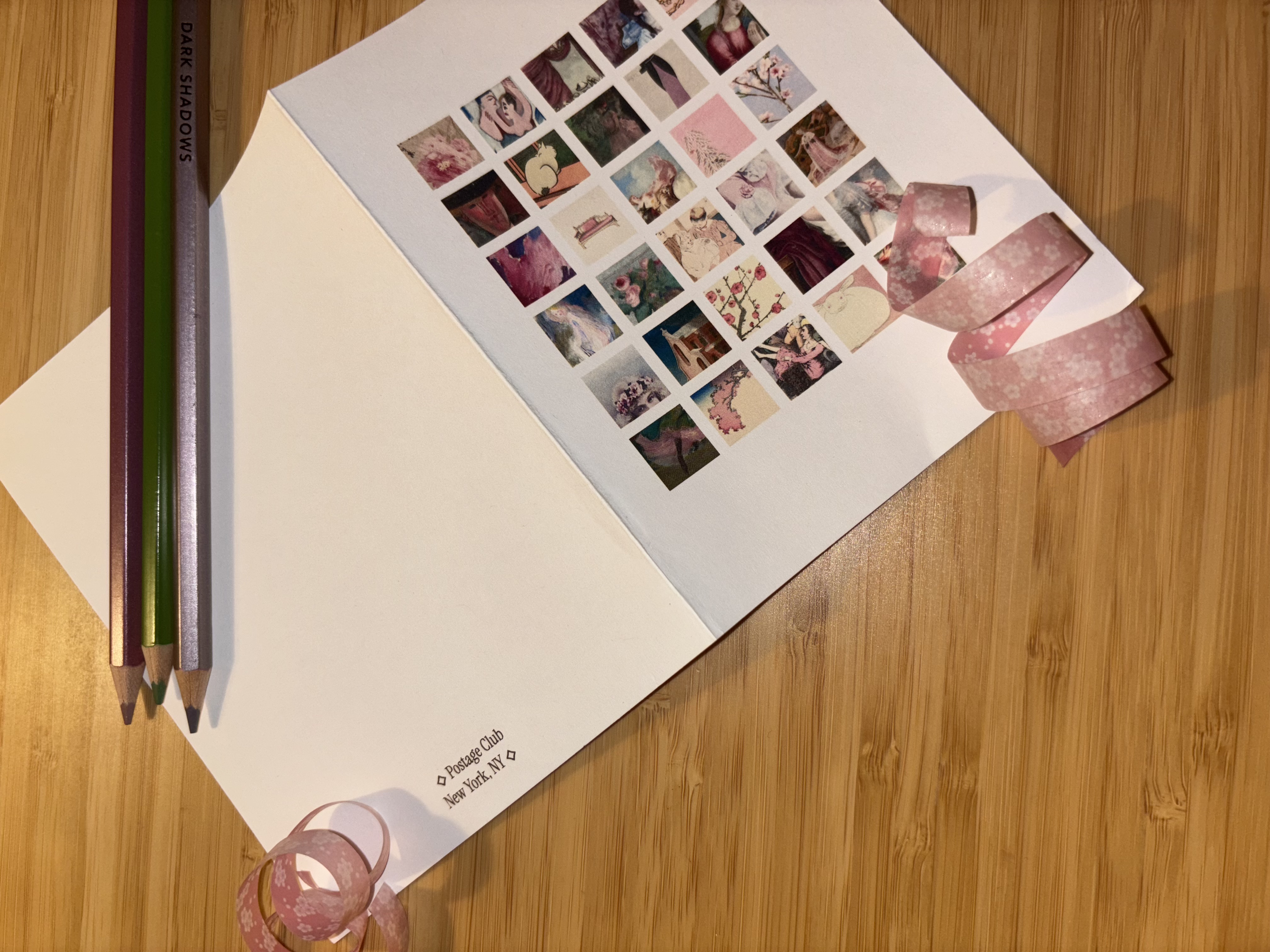 Postage Club stationery with ribbon